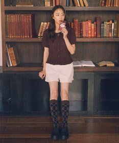 earth music&ecology ベルト付きタブデザインショートパンツ