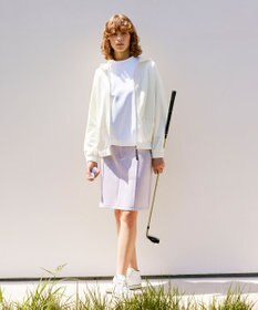 23区GOLF 【23Fondation/WOMEN】コンビ素材 フーディパーカー