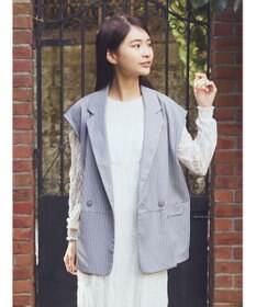 earth music&ecology ピンストライプジレ