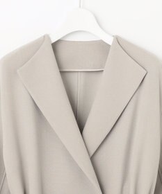 自由区 【洗える】ライトダブルクロス ノーカラーコート