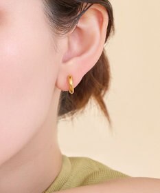 Phoebe 【痛くないシリーズ/金属アレルギー対応】ミニマルストレートフープライトフィットイヤリング　ゴールド