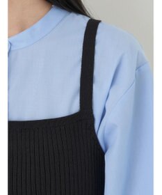 earth music&ecology ＳＥＴ２点ニットビスチェ＋ノーカラーシャツ