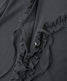 earth music&ecology フリルカットリブカーディガン