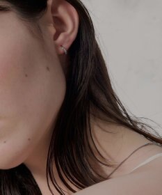 Phoebe 【金属アレルギー対応】ワンタッチビジューフープミニピアス　シルバー/サージカルステンレス