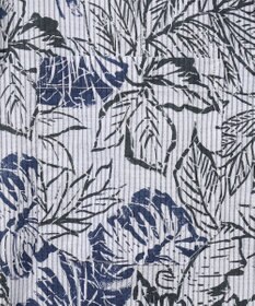 JOSEPH ABBOUD 【サスティナブルな麻混】コットンリヨセルリネンリーフプリント 半袖シャツ