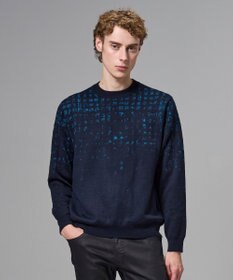 JOSEPH HOMME ドローイングブレイドジャガード　クルーネック長袖ニット