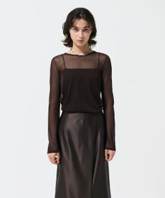 GRACE CONTINENTAL シアークルーニットトップ