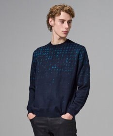 JOSEPH HOMME ドローイングブレイドジャガード　クルーネック長袖ニット