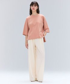 BEIGE， 【洗える・GLOW ８月号掲載】S.BABILA / スリットネックオーバーサイズTシャツ