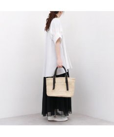 UNBILLION ペルケ perche / 牛革付属椰子かごマルシェバッグS