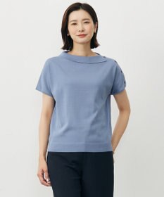 J.PRESS LADIES 【洗える・抗菌防臭】COTTON POLYESTER 襟付き ニット