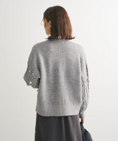 Green Parks パール付ケーブルニットカーディガン