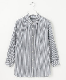 J.PRESS LADIES 【洗える】コットンアセVis ストライプ シャツカラー ブラウス