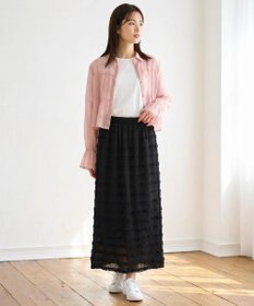Feroux 【洗える】シャーリングシアー シャツ