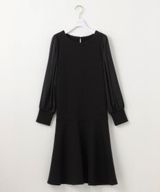 ANY SIS 【洗える】サテンコンビダンボール ワンピース