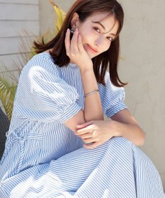 Tiaclasse 【洗える】バルーンスリーブサイドギャザーワンピース