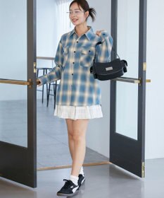 WEGO 【ユニセックス着用ITEM/SMLサイズ展開】オンブレチェックシャツ（LS）