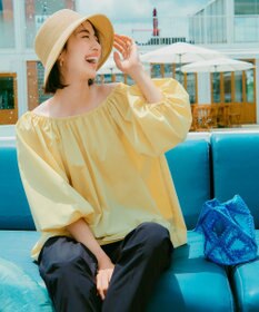 UNFILO FINE MOVE 2WAYギャザーブラウス