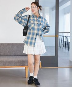WEGO 【ユニセックス着用ITEM/SMLサイズ展開】オンブレチェックシャツ（LS）