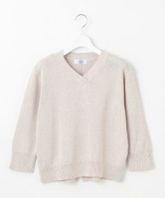 J.PRESS LADIES 【洗える】GIMA COTTON ミックスカラー Vネック ニット