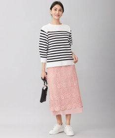 自由区 【洗える】ボタニカルレース スカート