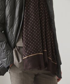 GOTAIRIKU 【WOOL100％】大判ドットットプリントストール