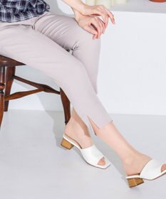 Tiaclasse 【洗える】美脚効果の高いスリットテーパードパンツ