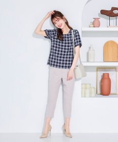 Tiaclasse 【洗える】美脚効果の高いスリットテーパードパンツ