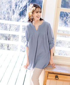 Tiaclasse 【洗える】美脚効果の高いスリットテーパードパンツ