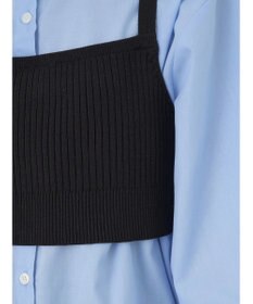 earth music&ecology ＳＥＴ２点ニットビスチェ＋ノーカラーシャツ