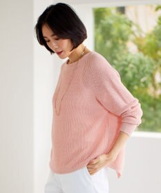 自由区 L 【カタログ掲載・WEB限定カラーあり・洗える】リネンミドルゲージボートネック ニット