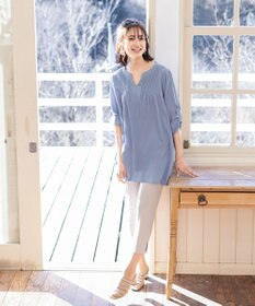 Tiaclasse 【洗える】美脚効果の高いスリットテーパードパンツ