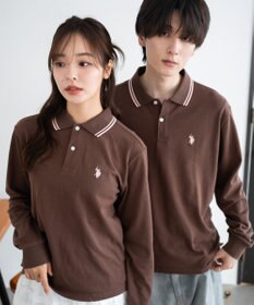 WEGO 【25年秋冬新作/ユニセックスITEM/SMLサイズ展開】別注USPOLOラインポロシャツ（長袖）