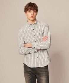 JOSEPH ABBOUD 【オーガニックコットン】オーガニックコードストライプ シャツ