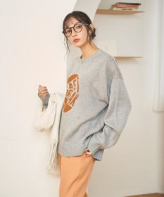 WEGO 【新色追加/ユニセックス着用ITEM/SMLサイズ展開】ジャガードグラフィックプルオーバー（LS）