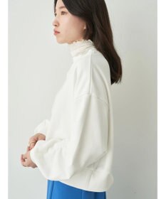 earth music&ecology クルーネック袖シャーリングスウェット