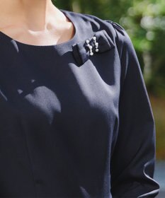 Tiaclasse 【3WAY】リボンブローチ＆ベルト付きフレアワンピース