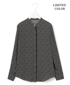 ICB 【WEB限定カラーあり・速乾・洗える】BackSatinAmunzen バンドカラーブラウス