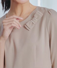 Tiaclasse 【3WAY】リボンブローチ＆ベルト付きフレアワンピース