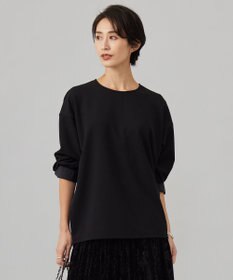 ICB L 【洗える】ジョーゼットジャージー 異素材コンビプルオーバー