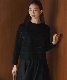 23区 L 【WEB&一部店舗限定/滝沢眞規子さん着用】フリルボーダー ニット