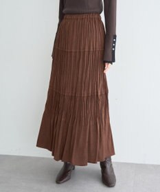 YECCA VECCA ランダムプリーツサテンマーメイドスカート