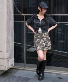 WEGO ヴィンテージウォッシュロゴ半袖パーカー