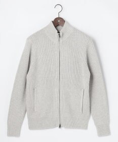 JOSEPH ABBOUD 【キングサイズ・3シーズン活躍する綿ブレンド】コットンアクリルバルキー ジップニット ブルゾン