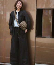 23区 【見上愛さん着用】ラッセルオーナメントレース ワイド パンツ