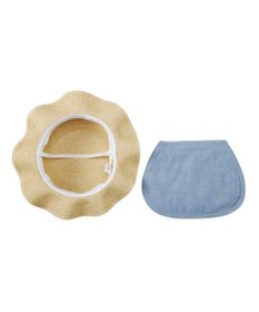 MIKI HOUSE HOT BISCUITS 【48-54cm】 麦わら風 リボン付きハット