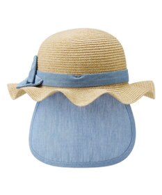 MIKI HOUSE HOT BISCUITS 【48-54cm】 麦わら風 リボン付きハット
