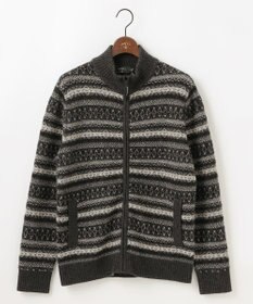 JOSEPH ABBOUD MOUNTAIN 【軽量/ソフト】ラム×モールジャカード ニットブルゾン