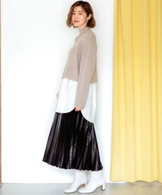 23区 【洗える】レザーライクプリーツ スカート