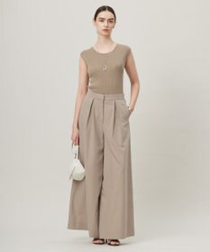 ICB L 【洗える】オーガニックコットンリブ ノースリーブニット